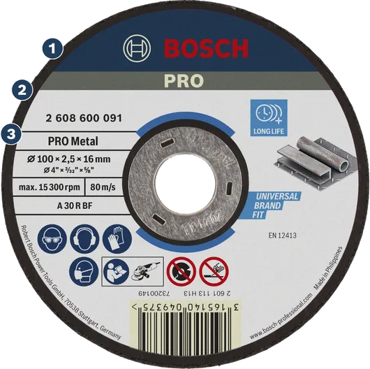 قرص القطع المعدني Bosch PRO لعمر طويل وملاءمة عالمية.