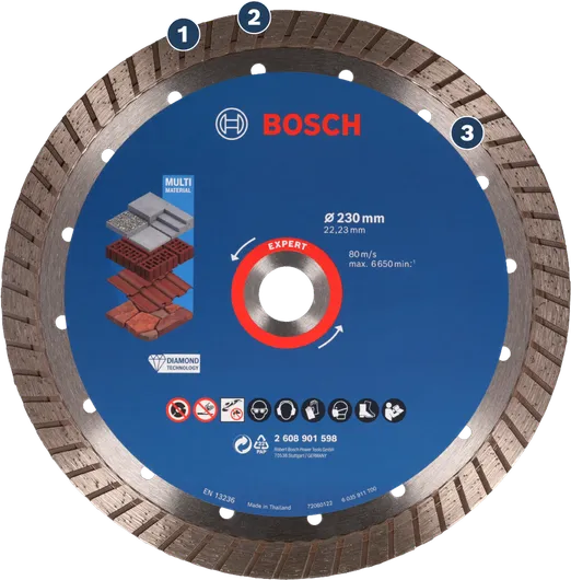 Bosch ЕКСПЕРТ мултиматеријал дијамантски резни диск 230 мм.