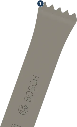 Ciseau à mortier en acier Bosch PRO SDS max-4C à bord dentelé.