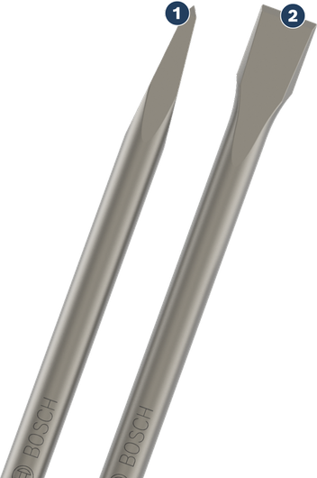 Sada sekáčů Bosch PRO SDS plus-4C, dva sekáče o průměru 250 mm.