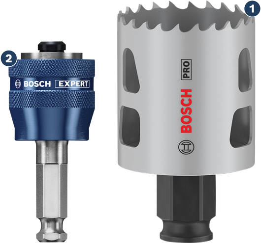 Bosch Expert Spider-hålsåg och snabbväxlingsadapter.