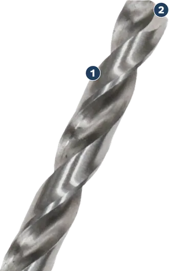 Primer plano de la broca helicoidal hexagonal HSS-G para metal Bosch PRO.