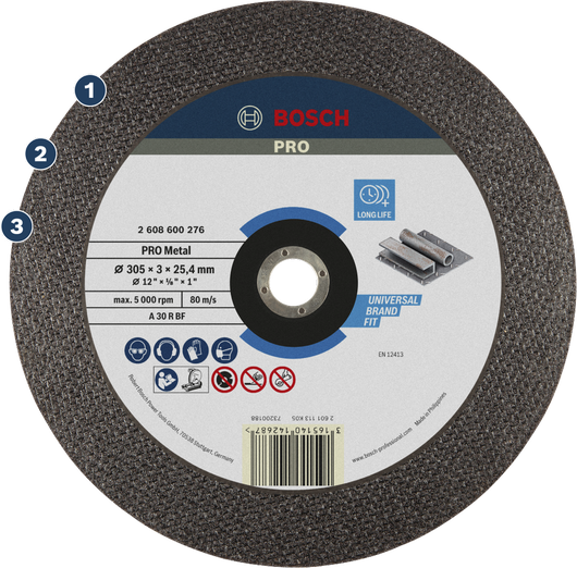 قرص قطع المعادن Bosch PRO للأعمال المعدنية العالمية.