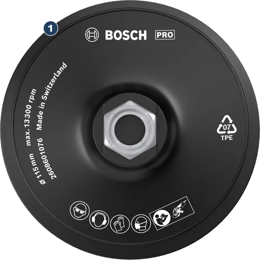 Bosch PRO 115mm angle grinder backing pad.