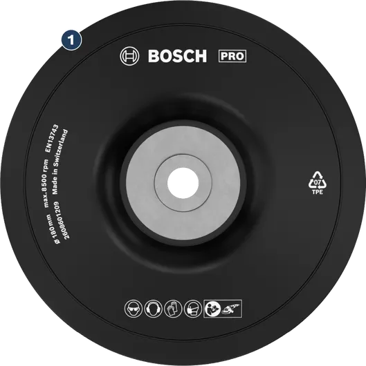 عجلة الطحن Bosch PRO، مقاس 180 مم لصنفرة الزوايا.