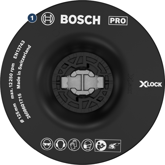 وسادة دعم لصنفرة الزاوية Bosch X-LOCK مقاس 125 مم.
