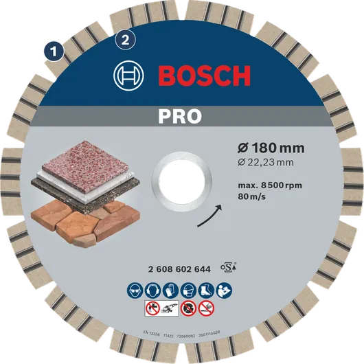 Bosch PRO diamantskæreskive til sten og beton.