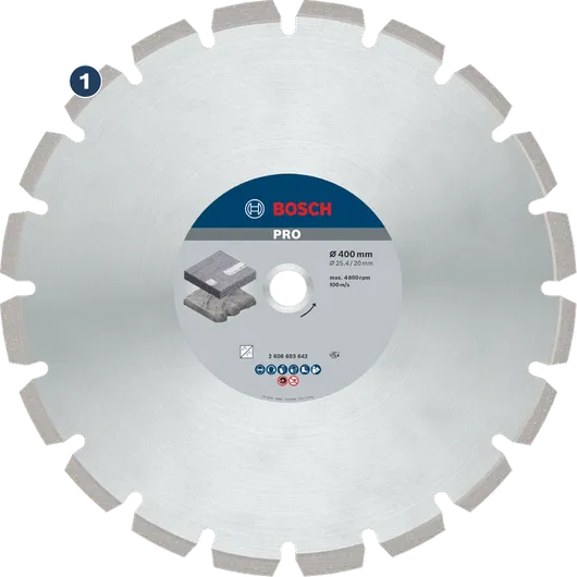 Bosch diamond cutting disc for concrete and stone.