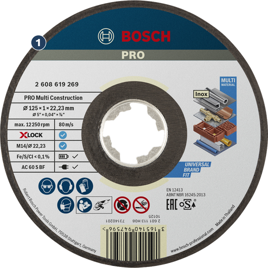 Bosch PRO Multi Construction Trennscheibe für verschiedene Materialien.