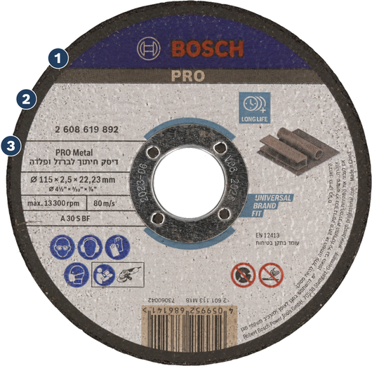 Disco de corte de metal Bosch PRO de larga duración.