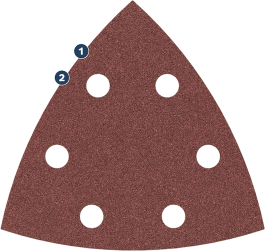 Bosch sanding sheet for multi-tool with dust extraction holes.