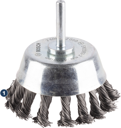 Bosch PRO Metal heavy Cup Brush 65 mm, knotted wire.
