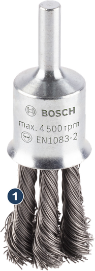 Συρμάτινη βούρτσα Bosch για καθαρισμό μεταλλικών επιφανειών.