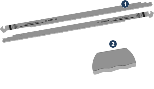 Bosch PRO Tandem-Sägeblatt für Faserisolierung 408 mm, 2er-Pack.