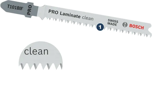Лезо для лобзика Bosch PRO Laminate Clean для точних розрізів.
