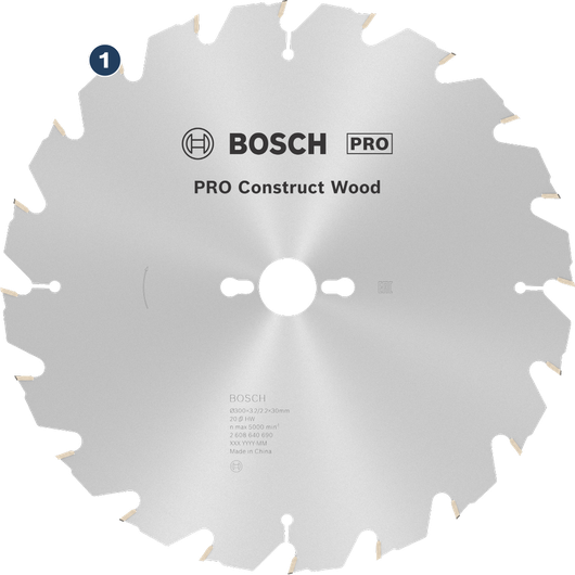 Bosch PRO Construct Wood saw blade for wood cutting.