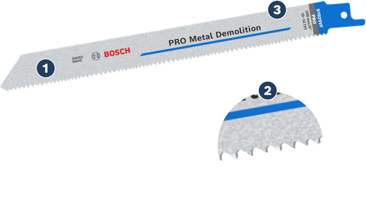 Lâmina de serra bimetálica Bosch PRO Metal Demolition S1025VF.