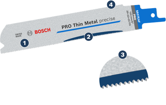 להב דו-מתכתי מדויק מדגם Bosch PRO Thin Metal S937EAF.