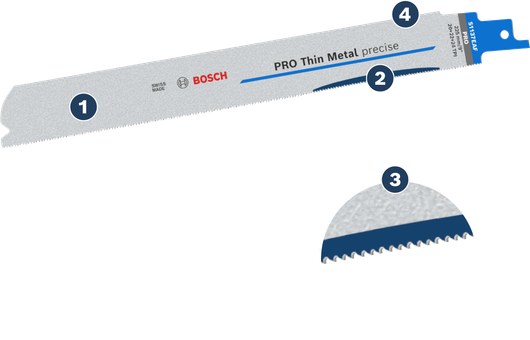 Lâmina de serra bimetálica Bosch PRO Thin Metal de precisão S1137EAF.