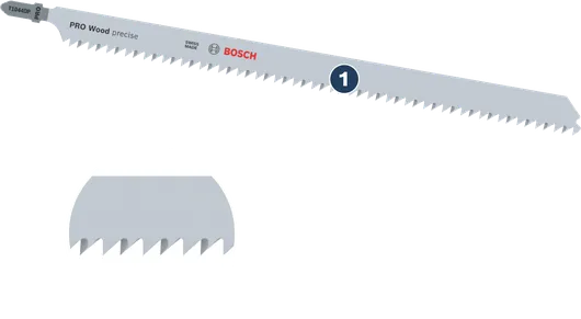 Bosch T1040DP decoupeerzaagblad voor nauwkeurig houtzagen.