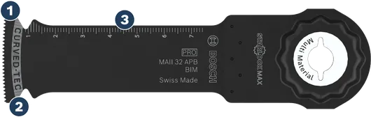 Bosch Starlock Max MAII 32 APB multi material oscillating saw blade.