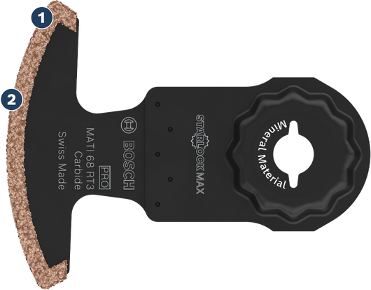 Bosch PRO MATI 68 RT3 carbide multitool blade.