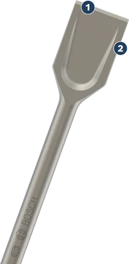 Bosch wide chisel bit for demolition hammers.