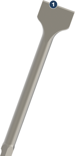 Ciseau bêche Bosch PRO HEX 30-4C 75 x 450 mm.