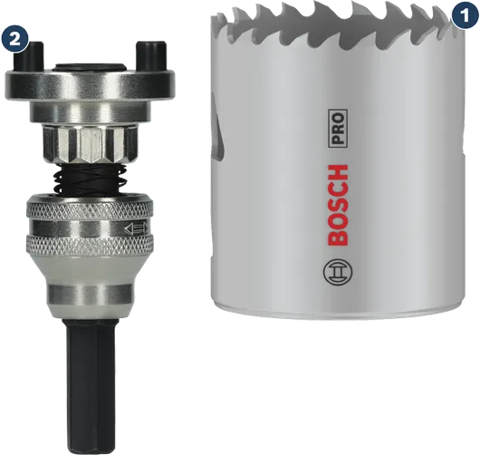 Sega a tazza Bosch PRO con adattatore a cambio rapido.