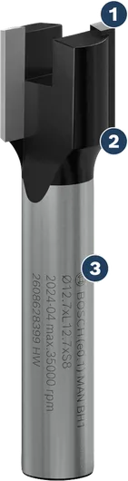 Bosch PRO Router Bit Mortising 12.7 mm shank 8 mm.