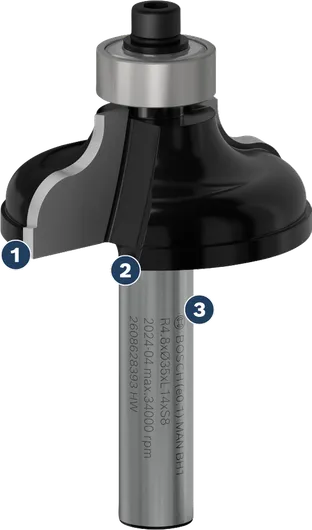 Bosch PRO Router Bit Classical Roman Ogee with 8 mm shank.