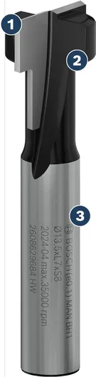 Fresa dritta Bosch T-MAX per legno.