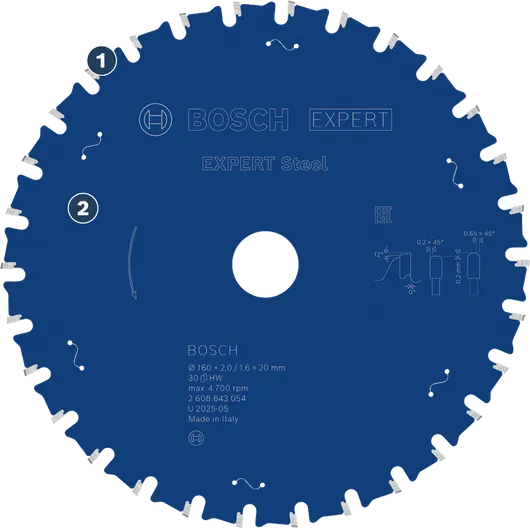 Lame de scie Bosch EXPERT en acier pour la découpe du métal.