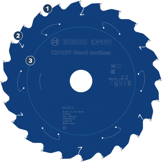 Bosch Expert Wood akku-savklinge med wolframkarbidtænder.