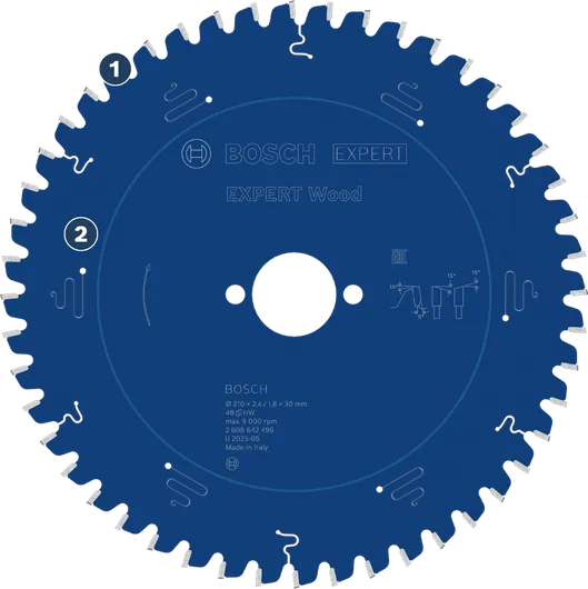 Disco de serra circular Bosch Expert Wood para cortes de madeira precisos.