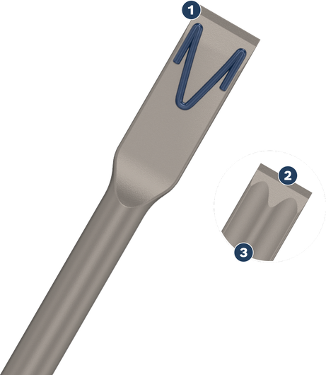 Scalpello Bosch con design SPIDER per una demolizione efficiente.