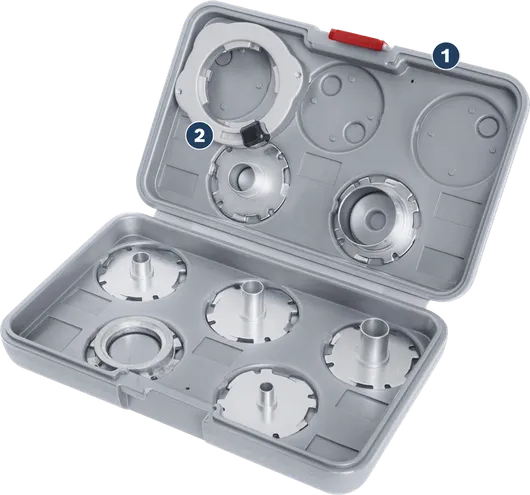 Bosch PRO Template Guide Set Imperial 8 pcs in case.