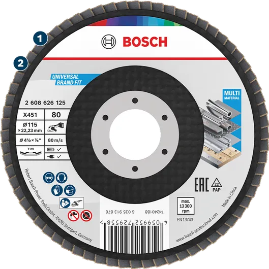 Bosch X451 universallamellskiva för slipning av flera material.