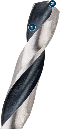 Broca helicoidal Bosch para perforar madera con precisión.