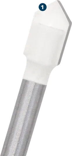Bosch tile drill bit with tungsten carbide tip.