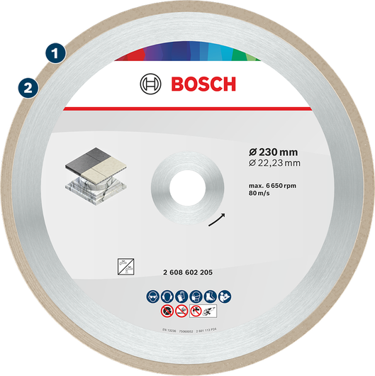 Bosch ceramic cutting disc 230 mm for tiles.