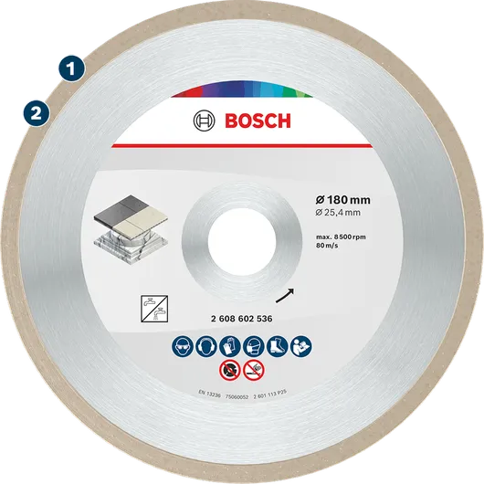 Diamantový řezací kotouč Bosch na dlaždice 180 mm.