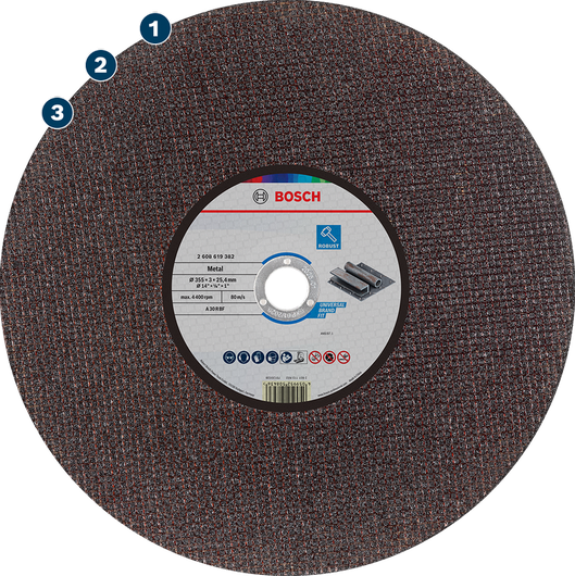 Bosch metal cutting disc 355 x 3 x 25.4 mm.