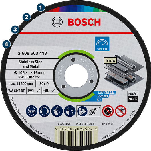 Bosch cutting disc for stainless steel and metal.