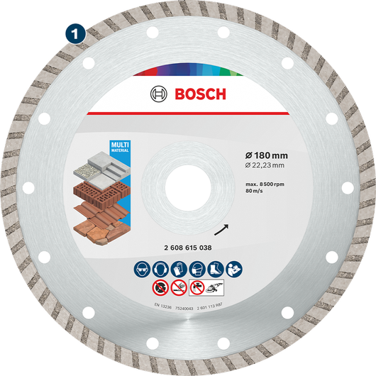 Bosch multi material diamond cutting disc 180mm.