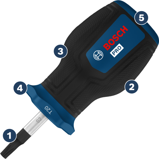 Destornillador Bosch PRO con mango ergonómico.