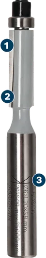 Bosch Spider WOG straight router bit for clean wood cutting.