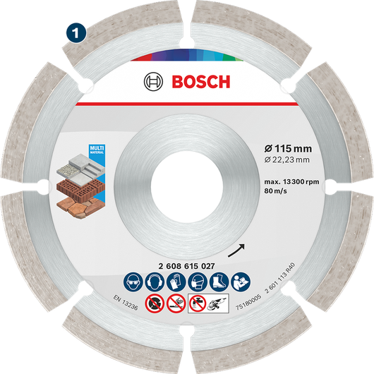 Bosch multi material diamond cutting disc for 115 mm angle grinders.