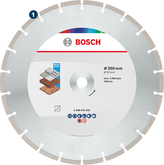 قرص قطع الماس متعدد المواد من Bosch 300 مم.