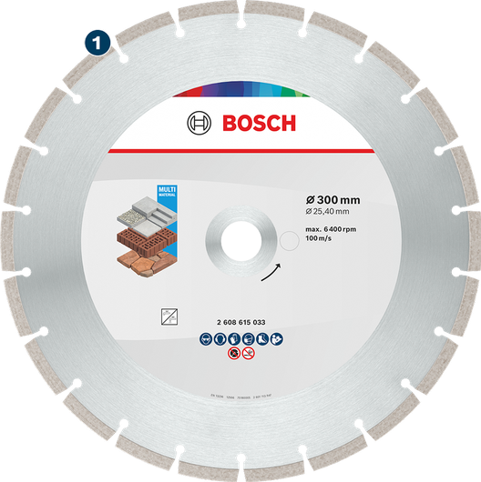 Bosch diamond cutting disc for multi material 300 mm.